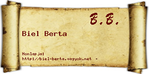 Biel Berta névjegykártya